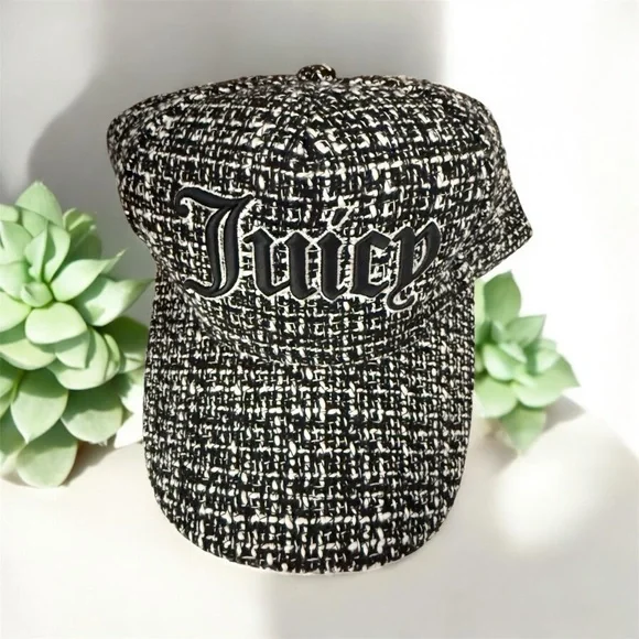 Juicy Couture Tweed Baseball Cap NWT - Picture 2 of 5